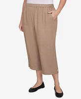 Alfred Dunner Plus Summer Solstice Relaxed Button Tab Capri Pants