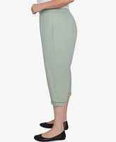 Alfred Dunner Plus Santa Fe Relaxed Crochet Hem Capri Pants