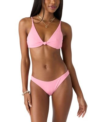 Oneill Juniors Ribbed Knot Front Bikini Top Hipster Bottoms