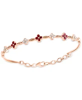 Lali Jewels Ruby (1/2 ct. t.w.) & Diamond (1/3 ct. t.w.) Bangle Bracelet in 14k Rose Gold