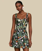 Avec Les Filles Women's Floral-Print Bustier Mini Dress