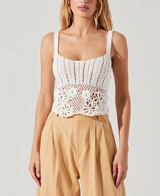 Astr the Label Women's Everly Cotton Cropped Sweater Top