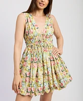 En Saison Women's Cairo Cotton Bubble-Hem Mini Dress