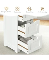 Gymax Bathroom Floor Cabinet Free-Standing Side Storage Organizer w/ 4 Drawers