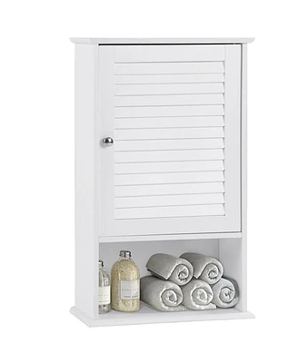 Gymax 27.5'' H Wall Cabinet Hanging Bathroom Storage Cabinet Adjustable Shelf