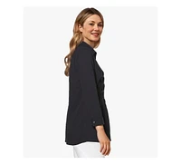 Stella Carakasi Women's Cotton Poplin Pintuck Detail Lucky Star Shirt