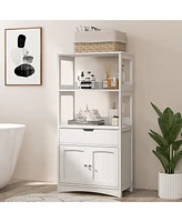 Gymax Bathroom Storage Cabinet w/Drawer Shelf Cupboard Floor