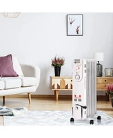 Gymax 1500W Oil Filled Radiator Space Heater w/ Adjustable Thermostat Home Office