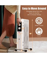 Gymax 1500W Oil Filled Radiator Heater Space Heater w/ 3 Heat Settings