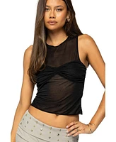 Edikted Women's Erica Sheer Gathered Top