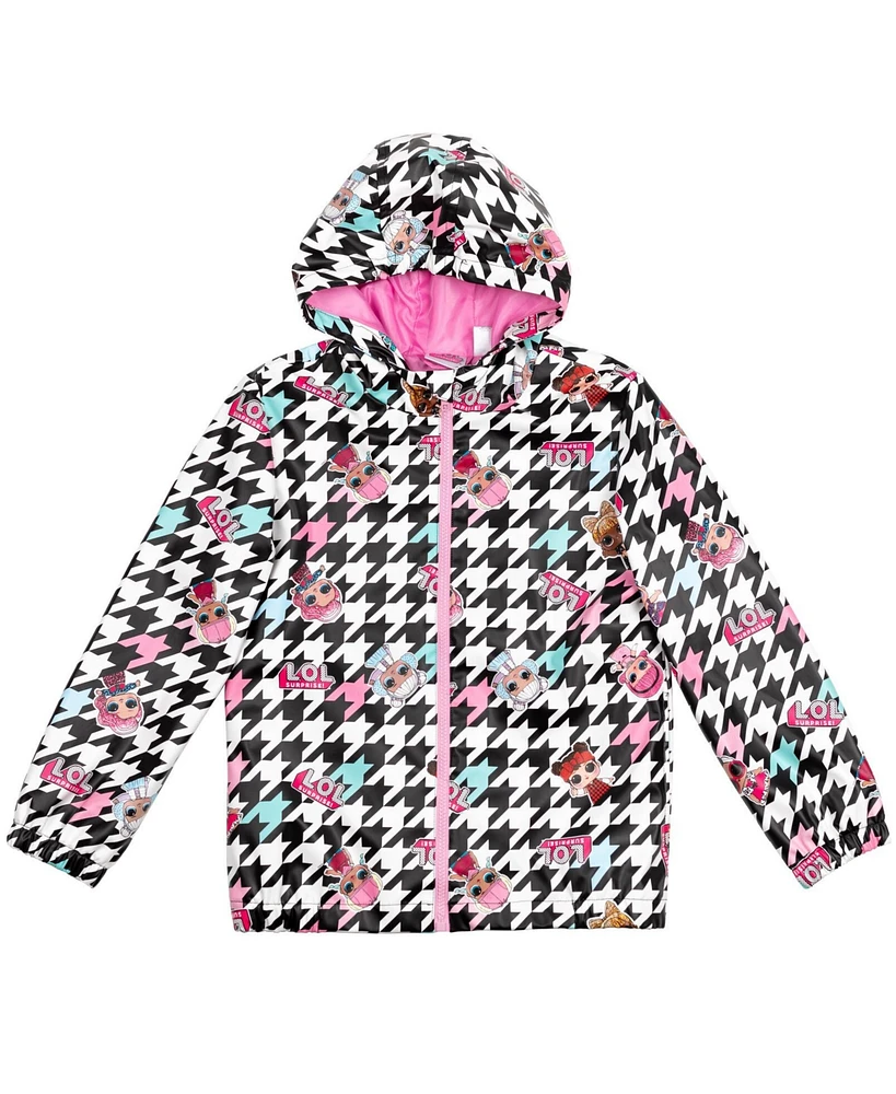 L.o.l. Surprise! Girls Zip Up Waterproof Hooded Rain Jacket Coat