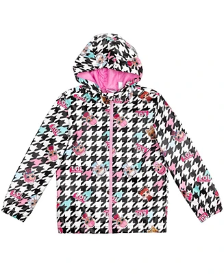 L.o.l. Surprise! Girls Zip Up Waterproof Hooded Rain Jacket Coat