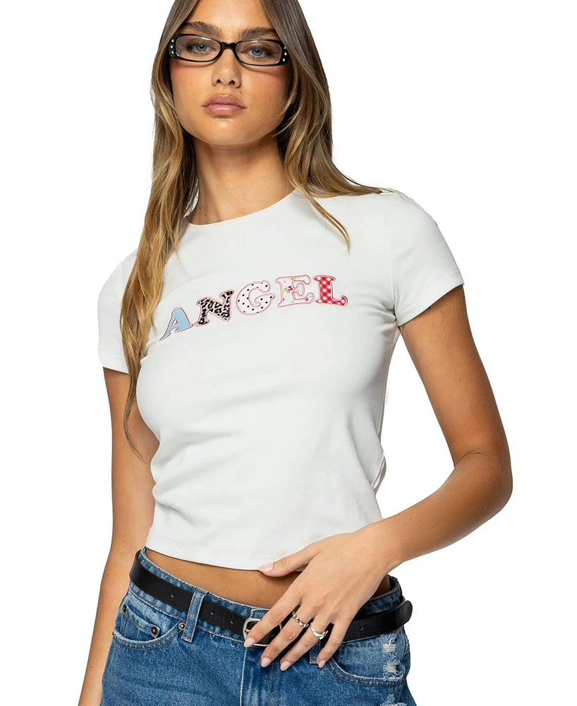 Edikted Women's Angel Patch T Shirt