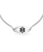 Bling Jewelry Delicate Thin Oval Medical Id Bracelet in Sterling Silver