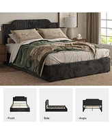 Stuart Hydraulic Lift Up Storage Upholstered Platform Bed