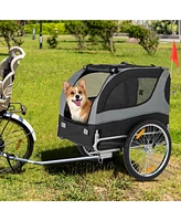 Foldable Dog Bike Trailer with 3 Entrances – Durable Pet Cart for Traveling and Cycling