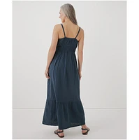 Pact Women's Organic Cotton Coastal Double Gauze Cami Maxi Dress