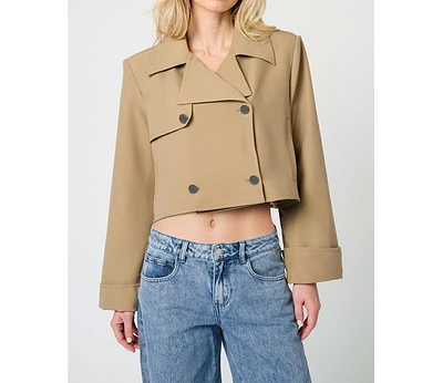 WeWoreWhat Women's Cropped Trench Coat
