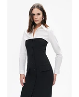 Nocturne Women's Shirt Detail Midi Dress