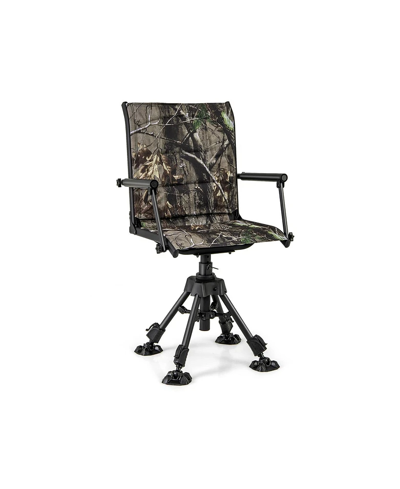 Folding Swivel Patio Chair with 4 Adjustable Leg