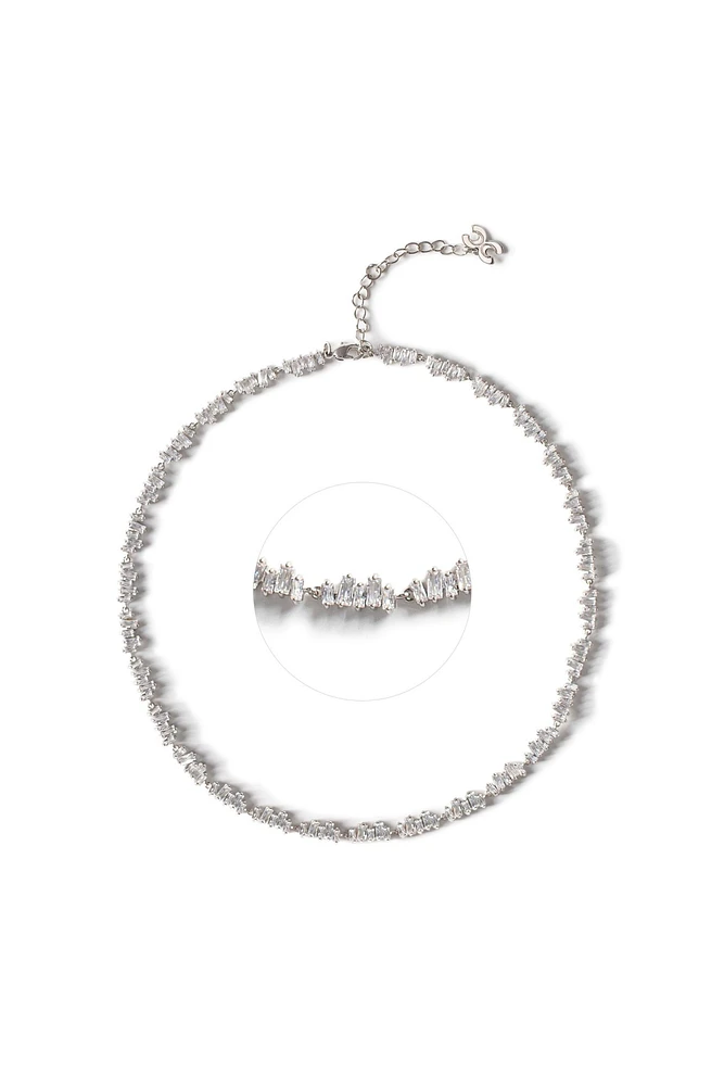 T Shape Zirconia Tennis Choker Necklace