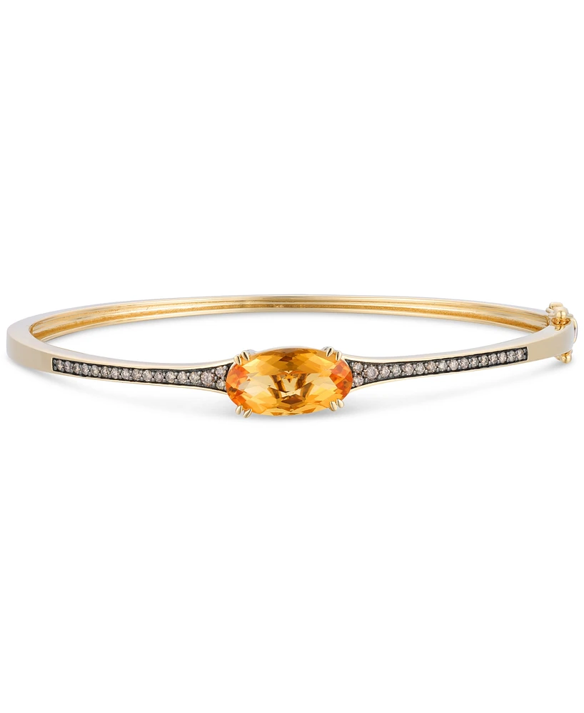 Le Vian Chocolatier Cinnamon Citrine (2-3/8 ct. t.w.) & Chocolate Diamond (1/4 ct. t.w.) Bangle Bracelet in 14k Gold