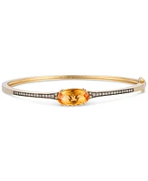 Le Vian Chocolatier Cinnamon Citrine (2-3/8 ct. t.w.) & Chocolate Diamond (1/4 ct. t.w.) Bangle Bracelet in 14k Gold