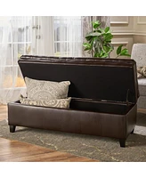Pu Leather Storage Bench Classic Tufted Ottoman Multifunctional Bedroom and Living Room Bench-The Pop Home