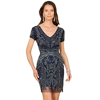 Lara Women's Cap Sleeve Beaded Cocktail Dress