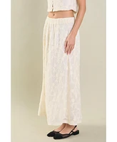 endless rose Women's Floral Embroidery Lace Skirt