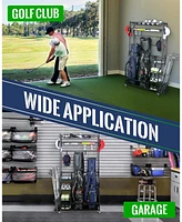 Mythinglogic 160 lbs. Weight Capacity 2 Golf Bags Sport Storage Stand Golfing Equipment Accessories Storage Rack Organizer