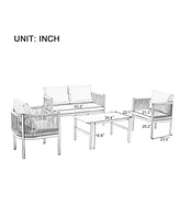 Mondawe Multi-person Outdoor Sofa Combination with A Table, Suitable for Garden