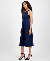 Robbie Bee Women's Sleeveless Keyhole Halter Dress