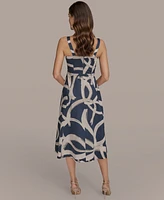 Donna Karan New York Women's Printed A-Line Midi Dress