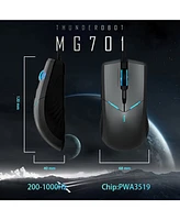 Thunderobot MG701 Wired Gaming Mouse, Ultimate Gaming-Grade Chip, 4200 Dpi Optical Sensor, High Rolling Rate, Ergonomic Design with Anti-Slip Side Gri