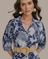 Donna Karan New York Women's Belted Midi Shirt Dress