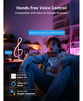 Lepro TB2 Ai Smart Table Lamp, Rgb+Ic Addressable Led Lamp Alexa Google Enable, App Control Color Changing Modern Spiral Lamp No Remote, Music Sync, A