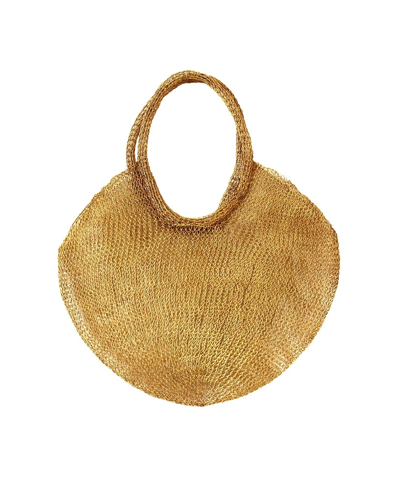 Sol Mesh Wire Tote Bag in Dark Gold