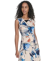 Calvin Klein Women's Printed Sleeveless A-Line Dress