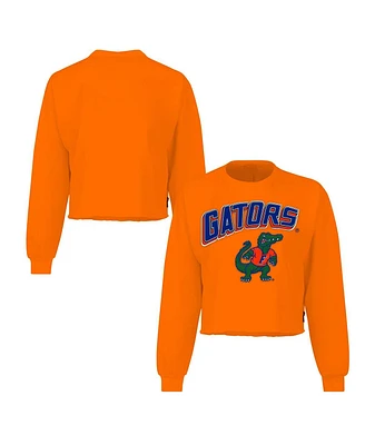 Spirit Jersey Women's Orange Florida Gators Slouchy Cropped Long Sleeve T-Shirt