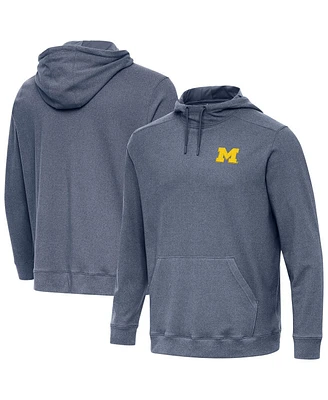 Antigua Men's Heather Navy Michigan Wolverines Cloud Pullover Hoodie