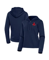 Antigua Women's Navy Boston Red Sox Contemporary Quarter-Zip Hoodie