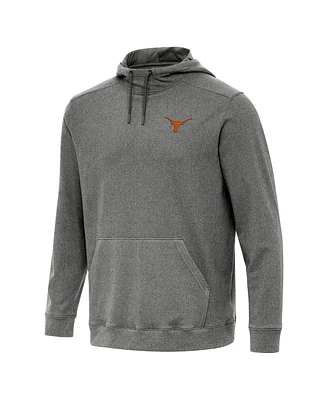 Antigua Men's Heather Black Texas Longhorns Cloud Pullover Hoodie