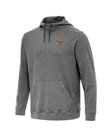 Antigua Men's Heather Black Texas Longhorns Cloud Pullover Hoodie