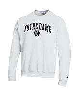Champion Men's White Notre Dame Fighting Irish Arch Over Logo Pullover Sweatshirt