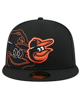 New Era Men's Black Baltimore Orioles Yarn Stitch 59FIFTY Fitted Hat