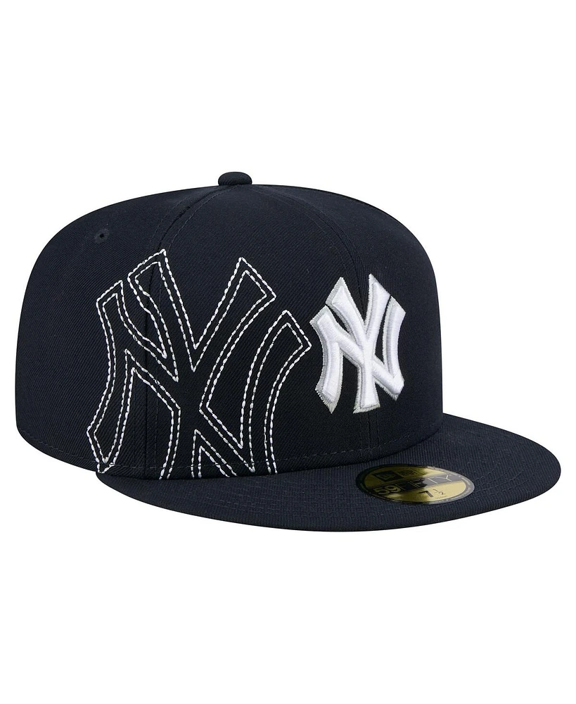 New Era Men's Navy York Yankees Yarn Stitch 59FIFTY Fitted Hat