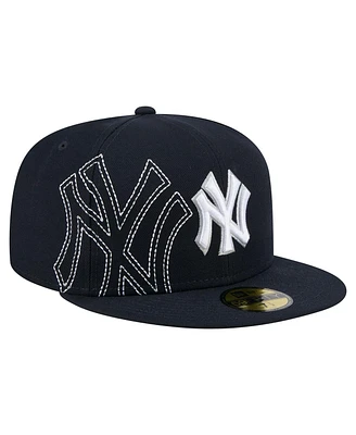 New Era Men's Navy York Yankees Yarn Stitch 59FIFTY Fitted Hat
