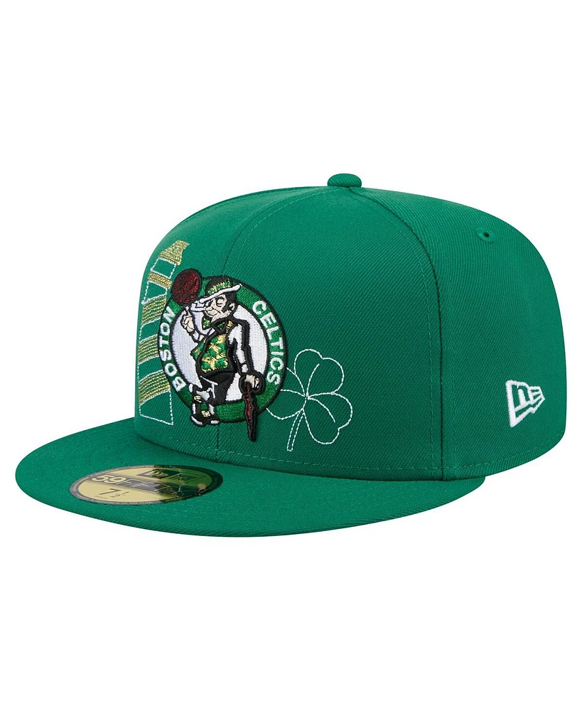 New Era Men's Kelly Green Boston Celtics State Stitch 59FIFTY Fitted Hat