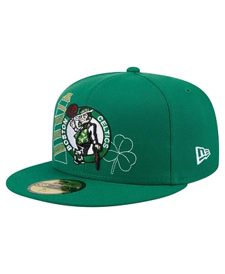 New Era Men's Kelly Green Boston Celtics State Stitch 59FIFTY Fitted Hat